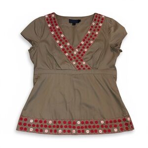 Boden Red and Brown Blouse